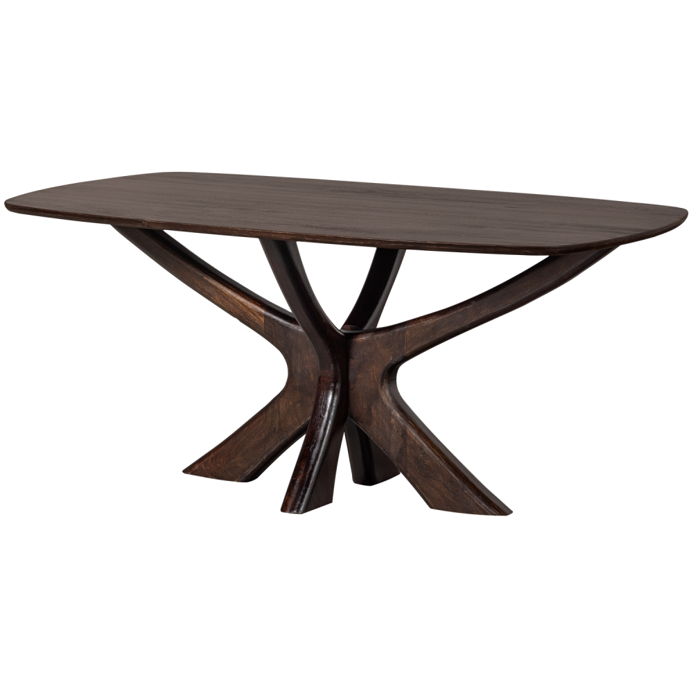 BRIDGE EETTAFEL MET KRUISPOOT MANGO HOUT WALNOOT 180X100 CM