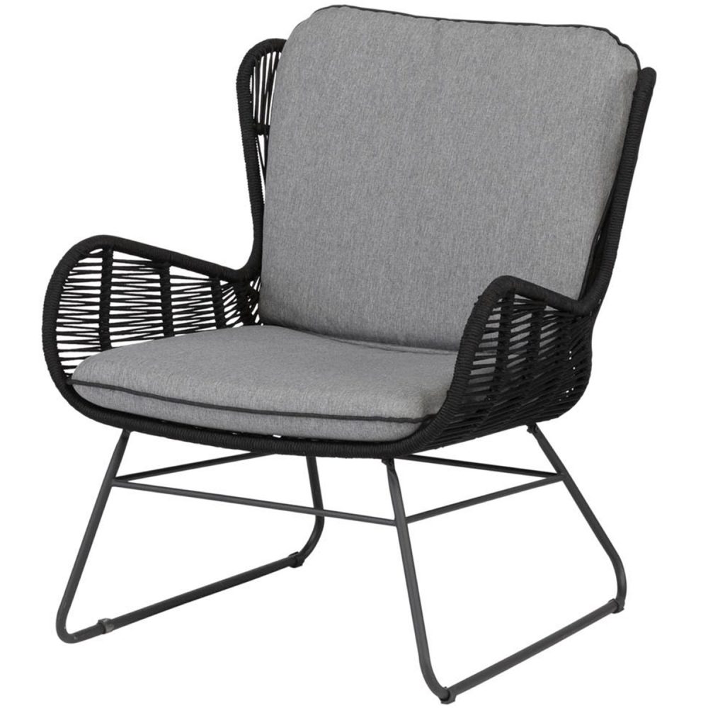 GRACE LOUNGESTOEL TUIN ANTRACIET STAAL/TOUW