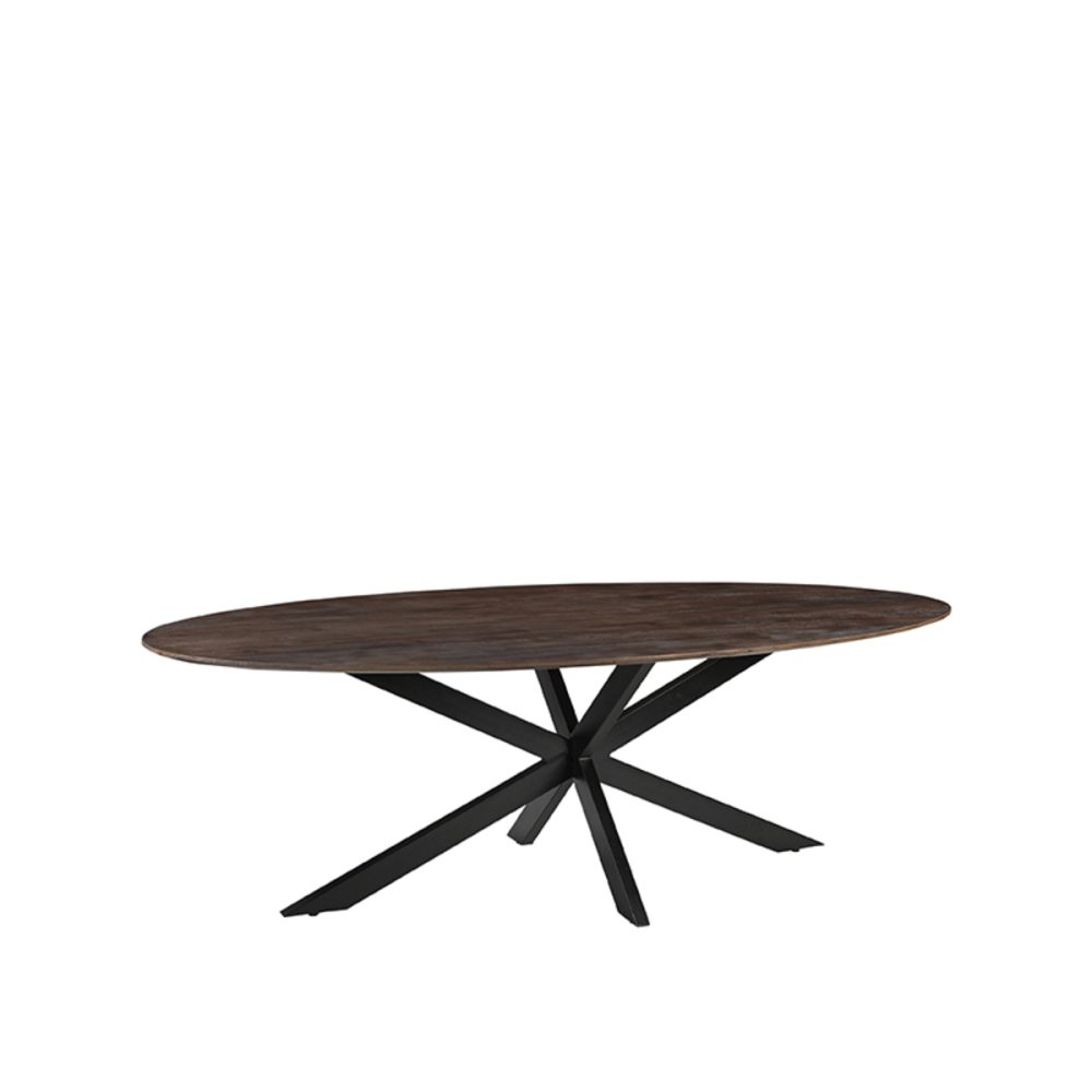 Eetkamertafel James - Espresso - Mangohout - 210 cm - Ovaal