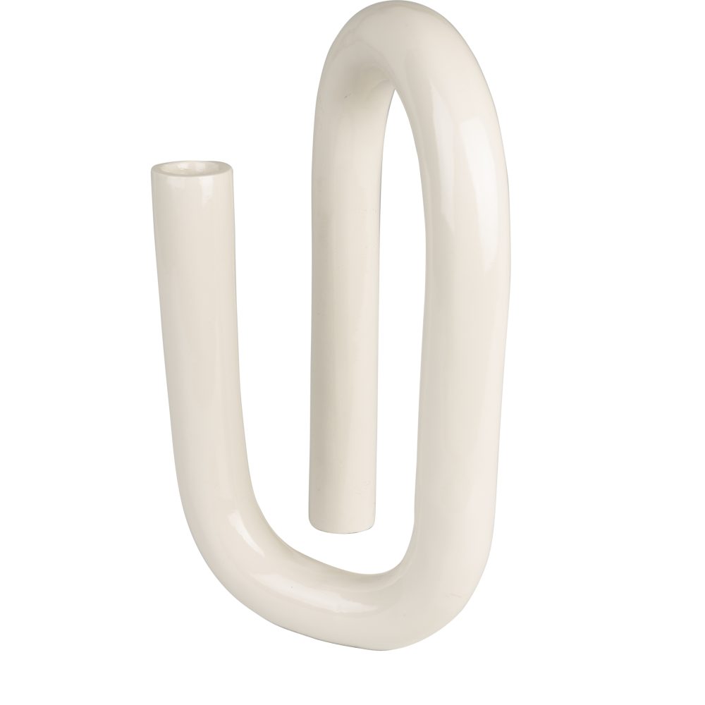 Candle Holder Tubo L Shiny Beige