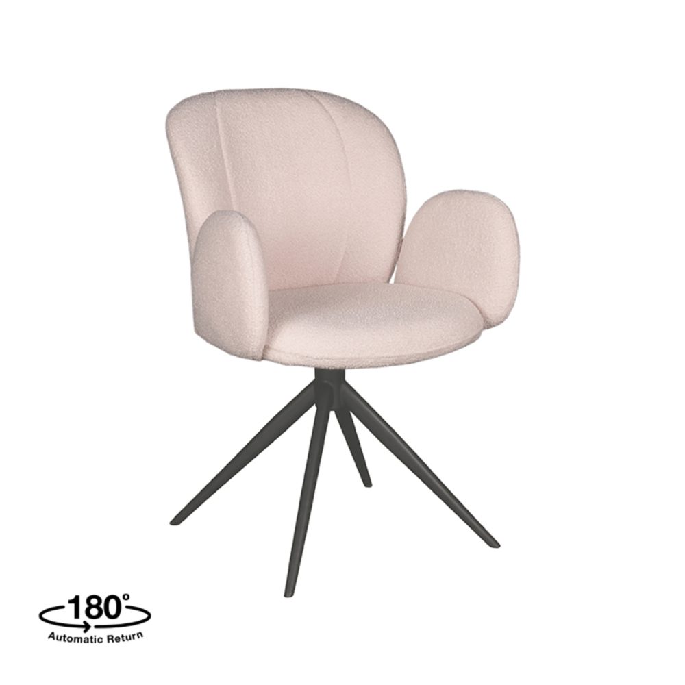 Eetkamerstoel Kimball - Naturel - Boucle - Black Frame