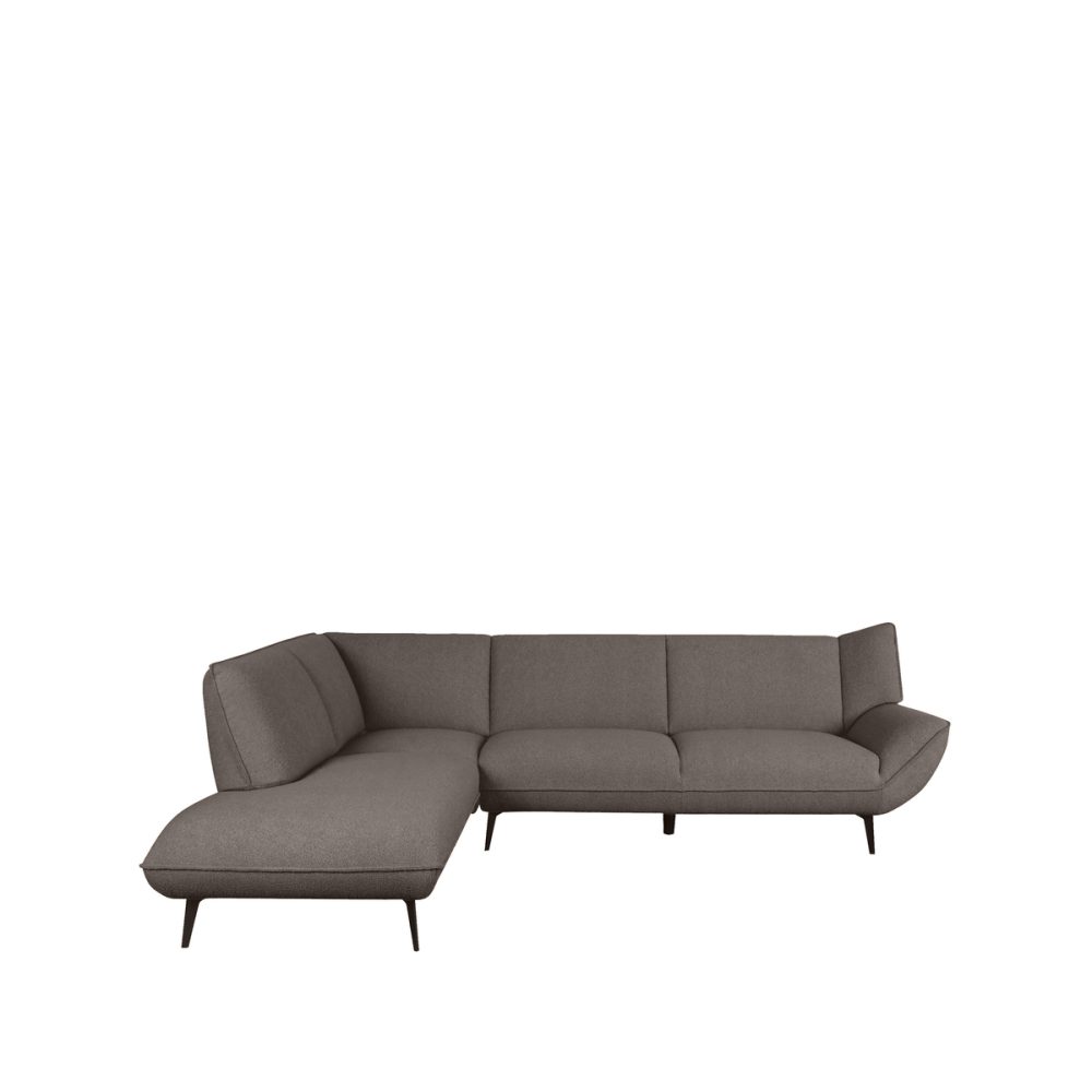 Hoekbank Pesaro - Bruin - Boucle - Links