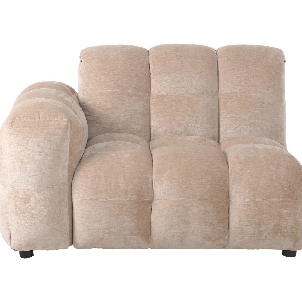Sofa Element Hackman With Arm Left Velours Beige