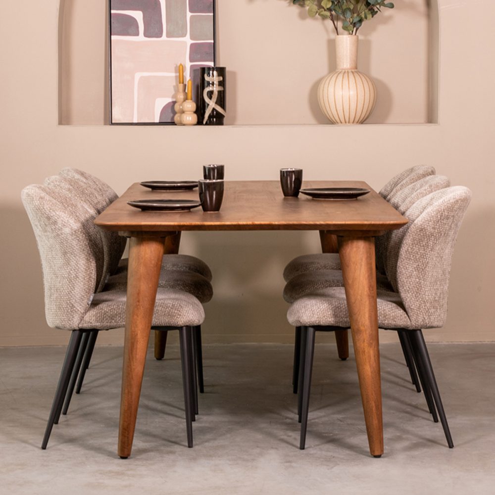 Eetkamertafel Fly - Nature - Mangohout - 220x100 cm