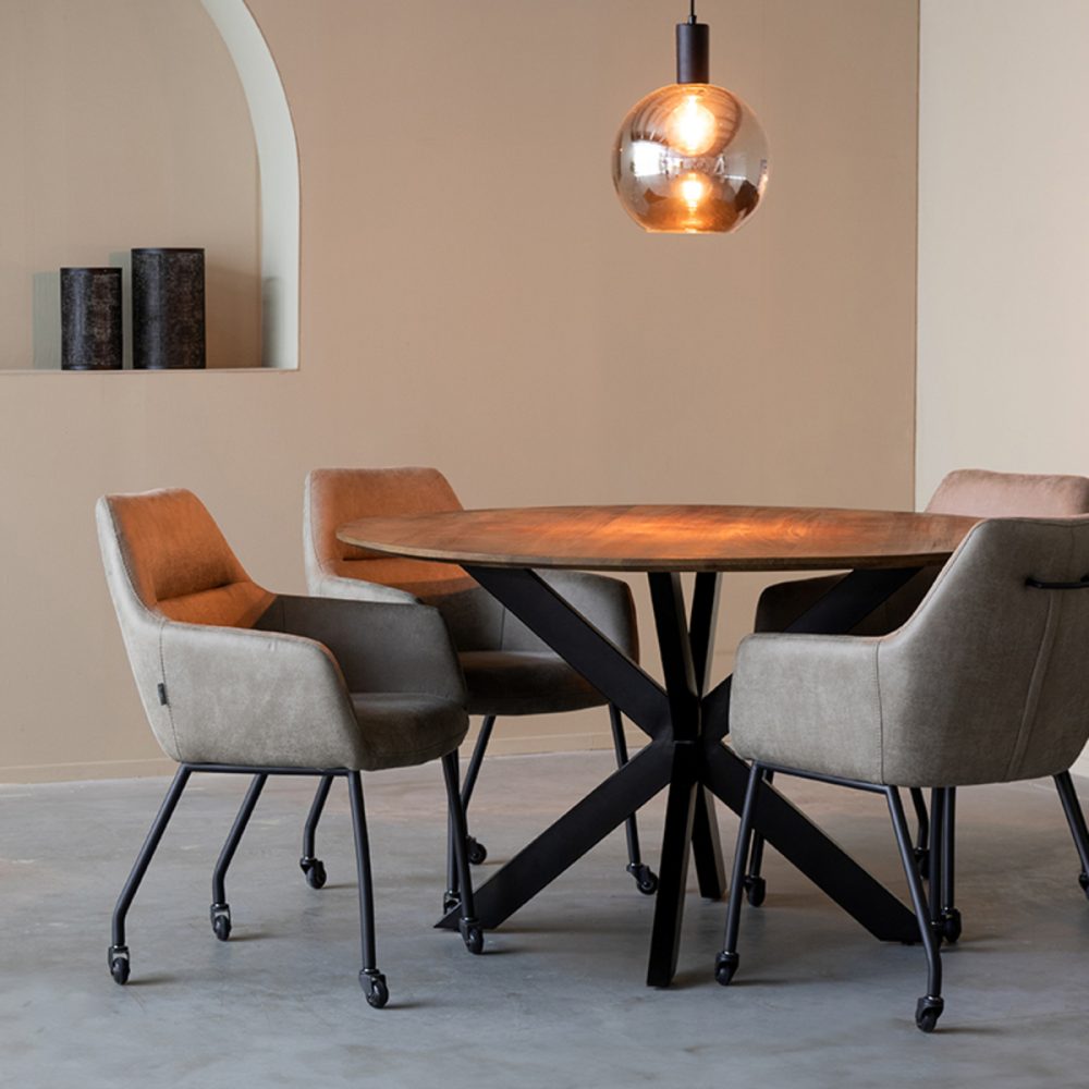 Eetkamertafel Otis - Nature - Mangohout - 140 cm - Rond