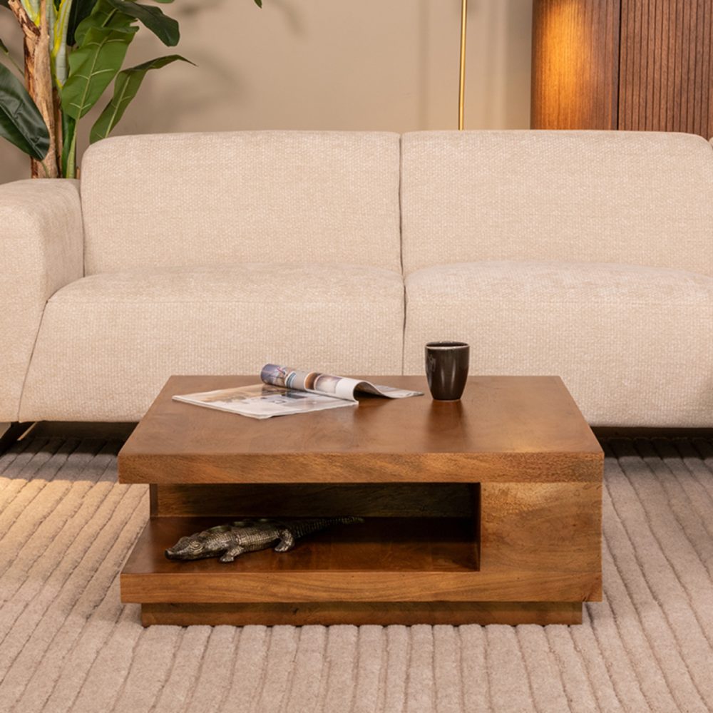 Salontafel Square - Nature - Mangohout - 80 cm