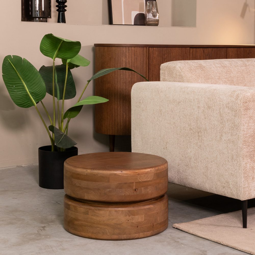 Salontafel Milly - Nature - Mangohout - 50 cm