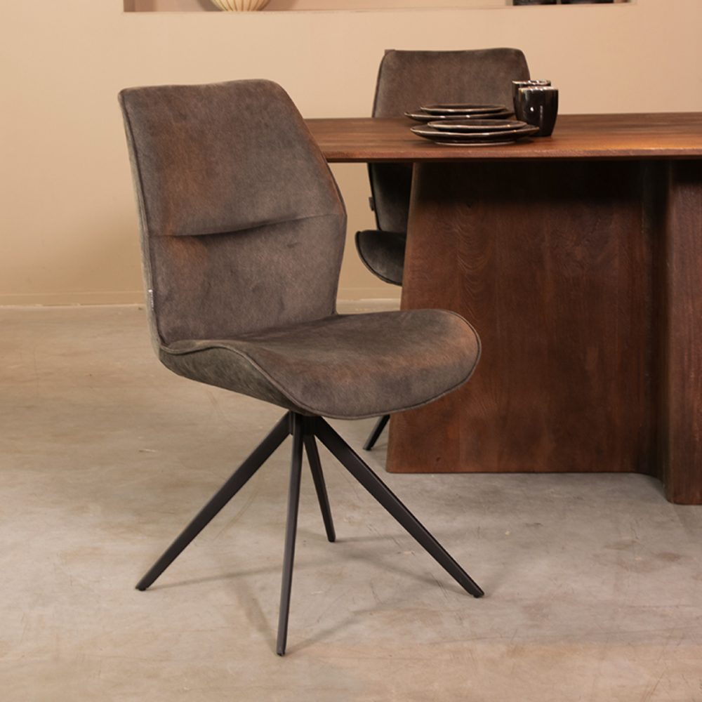 Eetkamerstoel Comfy - Antraciet - Cosmo - Black Frame