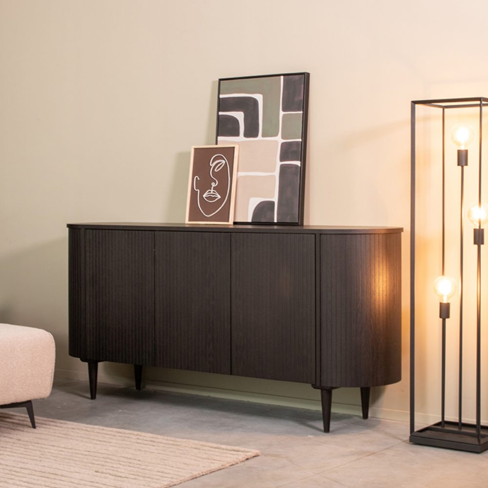 Dressoir Oliva - Zwart - Eiken - Dressoir 180 cm
