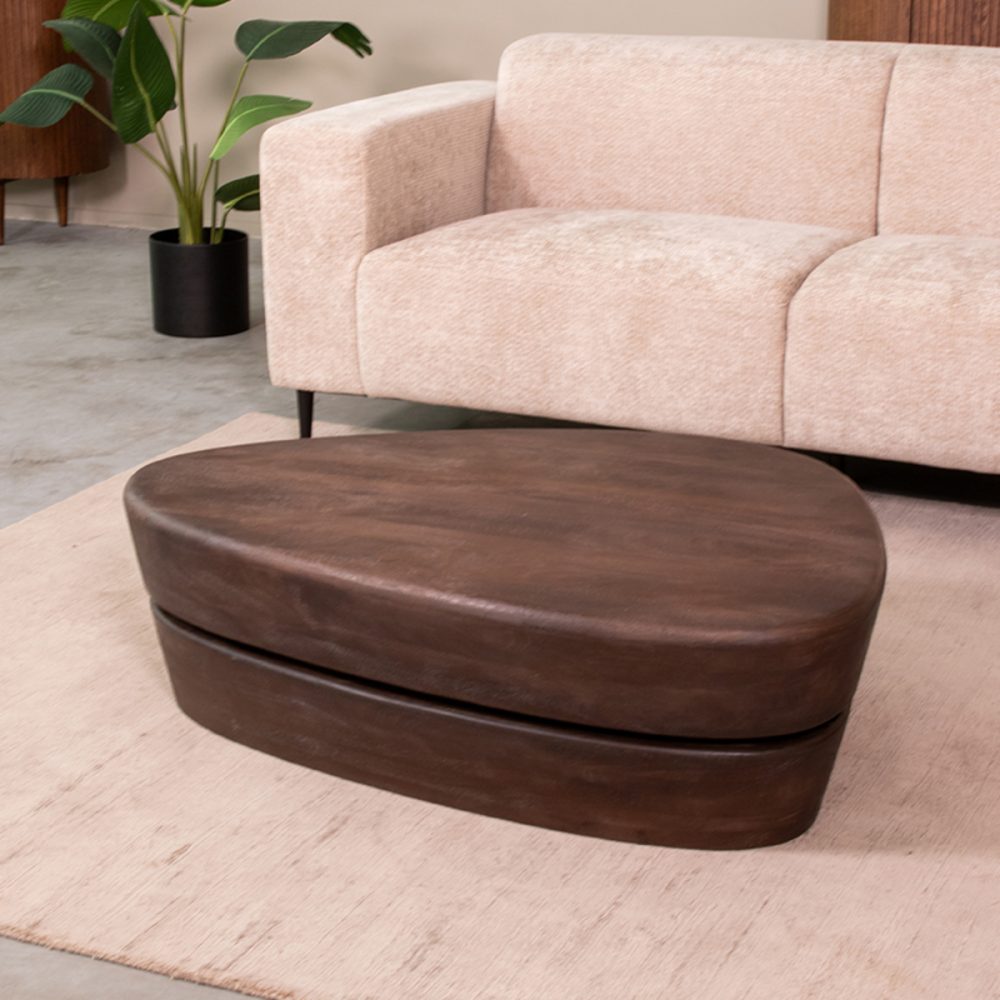 Salontafel Javi - Espresso - Mangohout - 110x80 cm