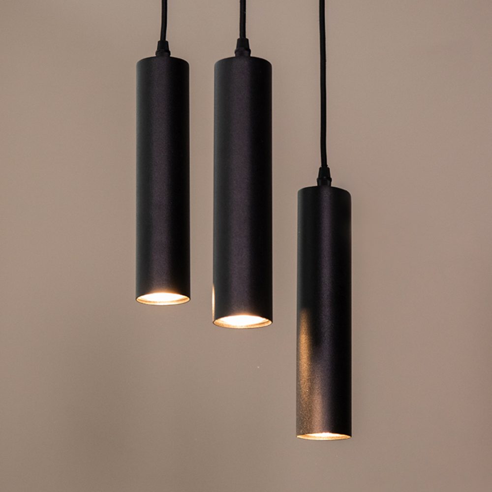 Hanglamp Ferroli - Zwart - Metaal - 3-lichts