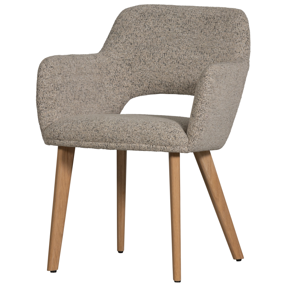 MURAT EETKAMERSTOEL NATUREL MET HOUTEN POOT NATUREL