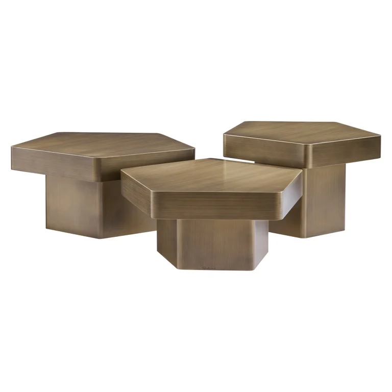Salontafel Hexa set van 3 (Brushed Gold)