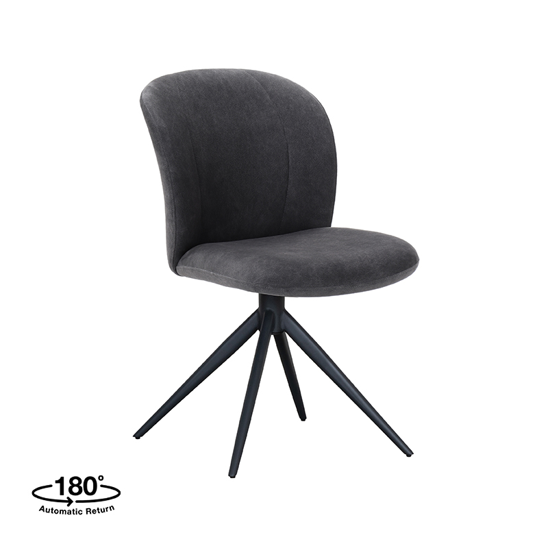 Eetkamerstoel Kimo - Antraciet - Cosmo - Black Frame