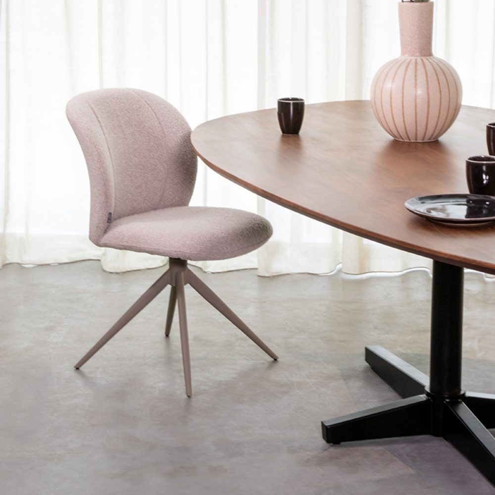 Eetkamerstoel Kimo - Naturel - Boucle - Taupe Frame