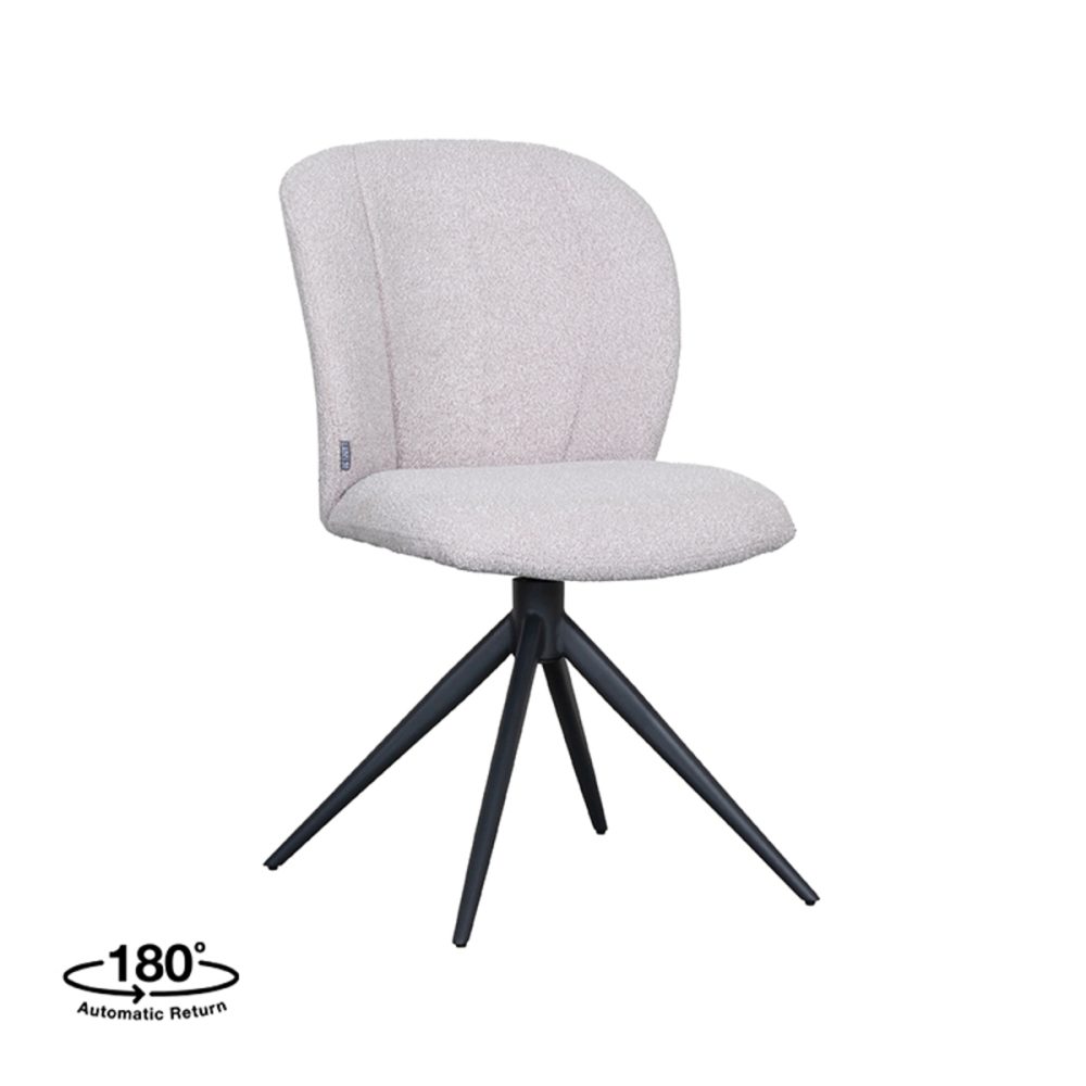Eetkamerstoel Kimo - Naturel - Boucle - Black Frame