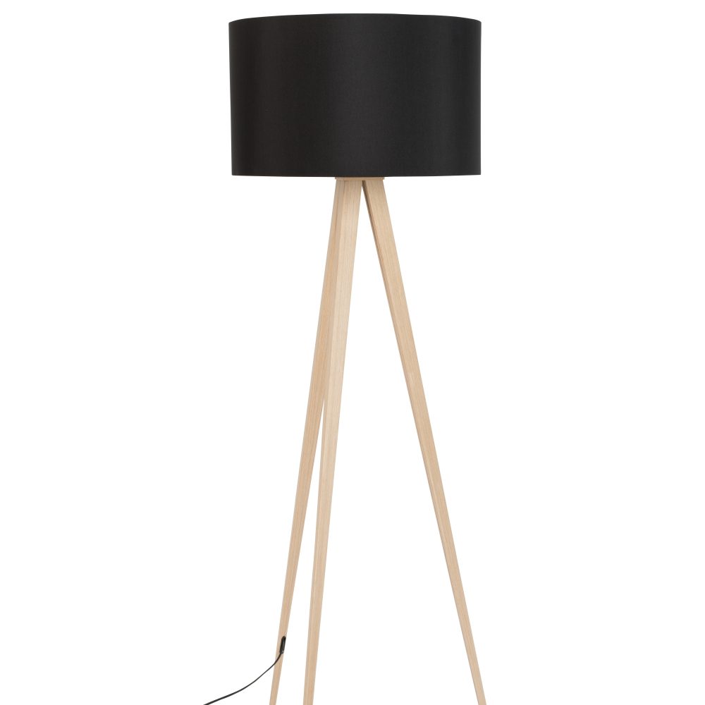 FLOOR LAMP TRIPOD WOOD BLACK