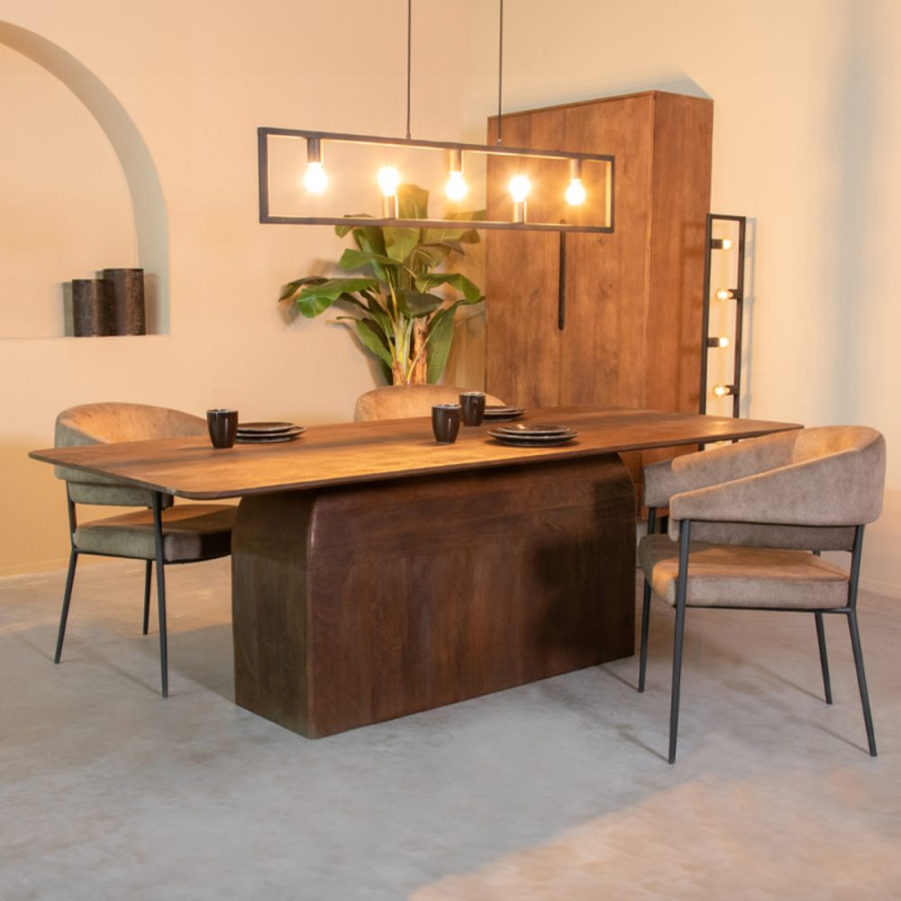 Eetkamertafel Owen - Espresso - Mangohout - 200x100 cm