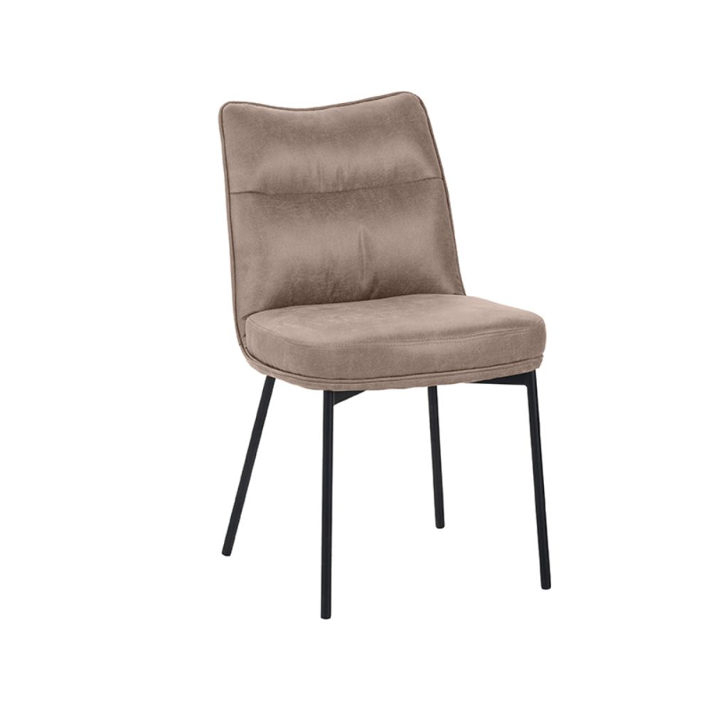 Eetkamerstoel Lennon - Taupe - Micro Suede - Black Frame