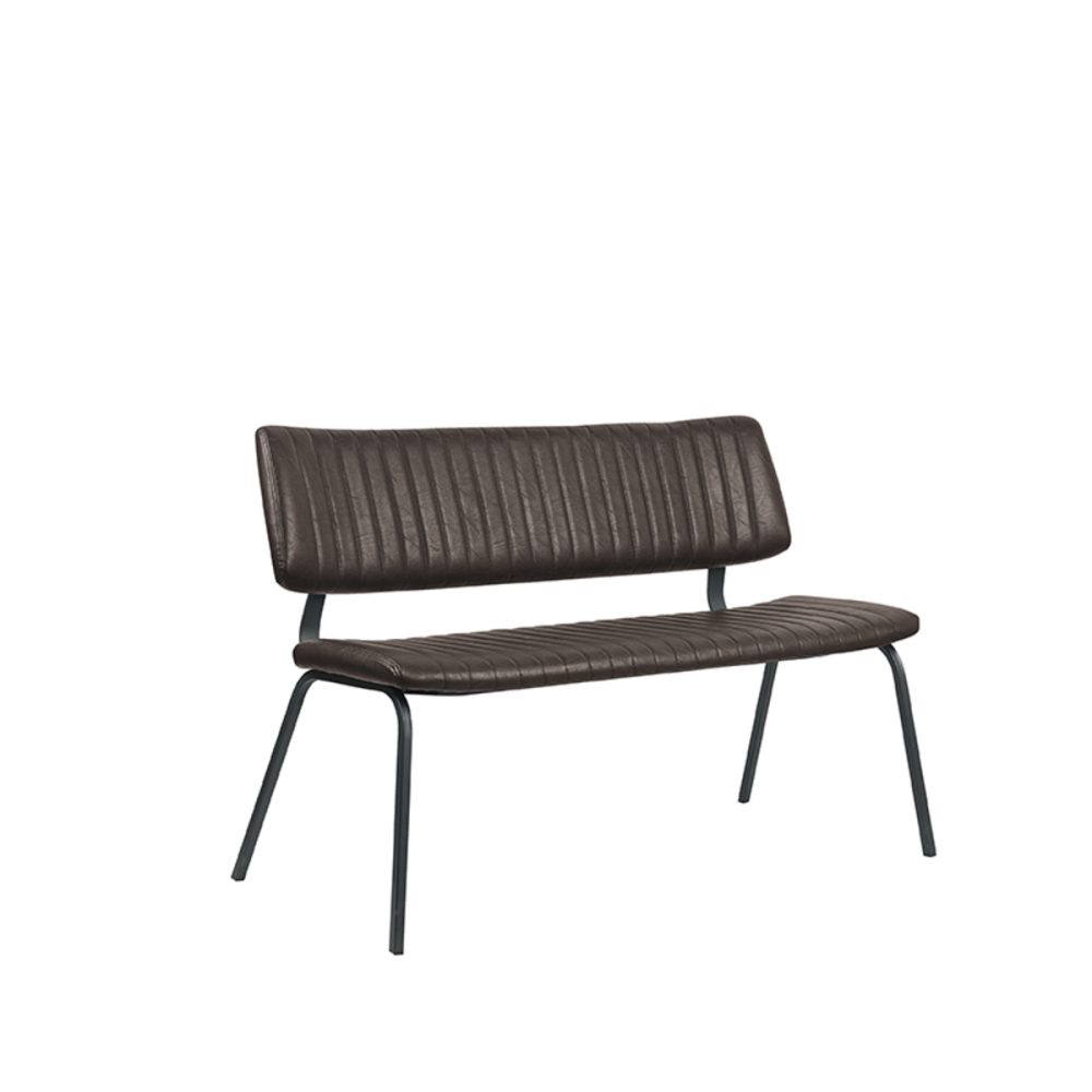 Eetkamerbank Gusto - Donkerbruin - PU-Leder - 120 cm