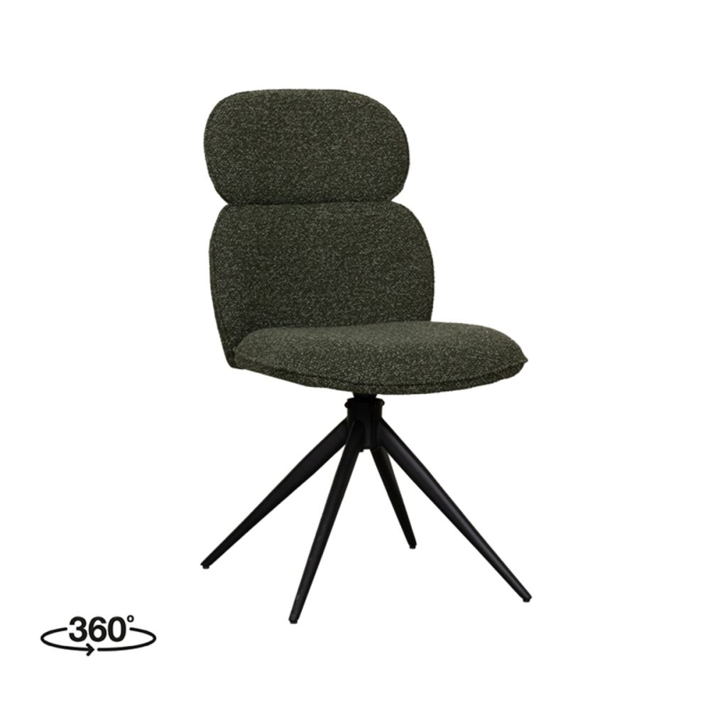 Eetkamerstoel Finn - Forest - Boucle - Black Frame
