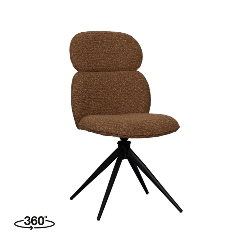 Eetkamerstoel Finn - Coral - Boucle - Black Frame