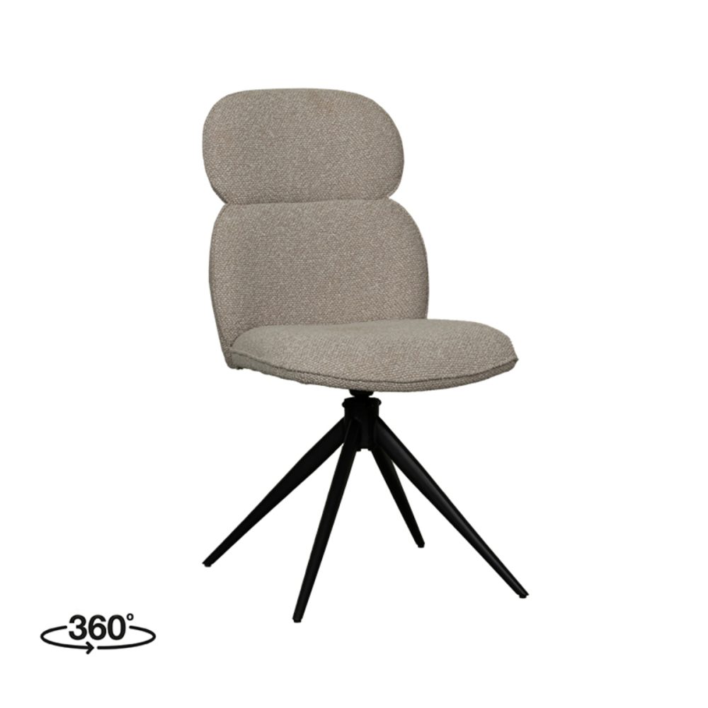 Eetkamerstoel Finn - Naturel - Boucle - Black Frame