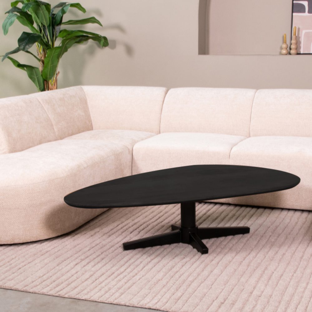 Salontafel Rosie - Zwart - Mangohout - 140 cm