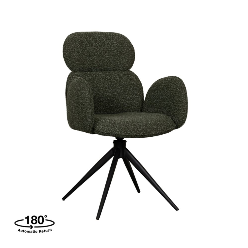 Eetkamerstoel Vidar - Forest - Boucle - Black Frame