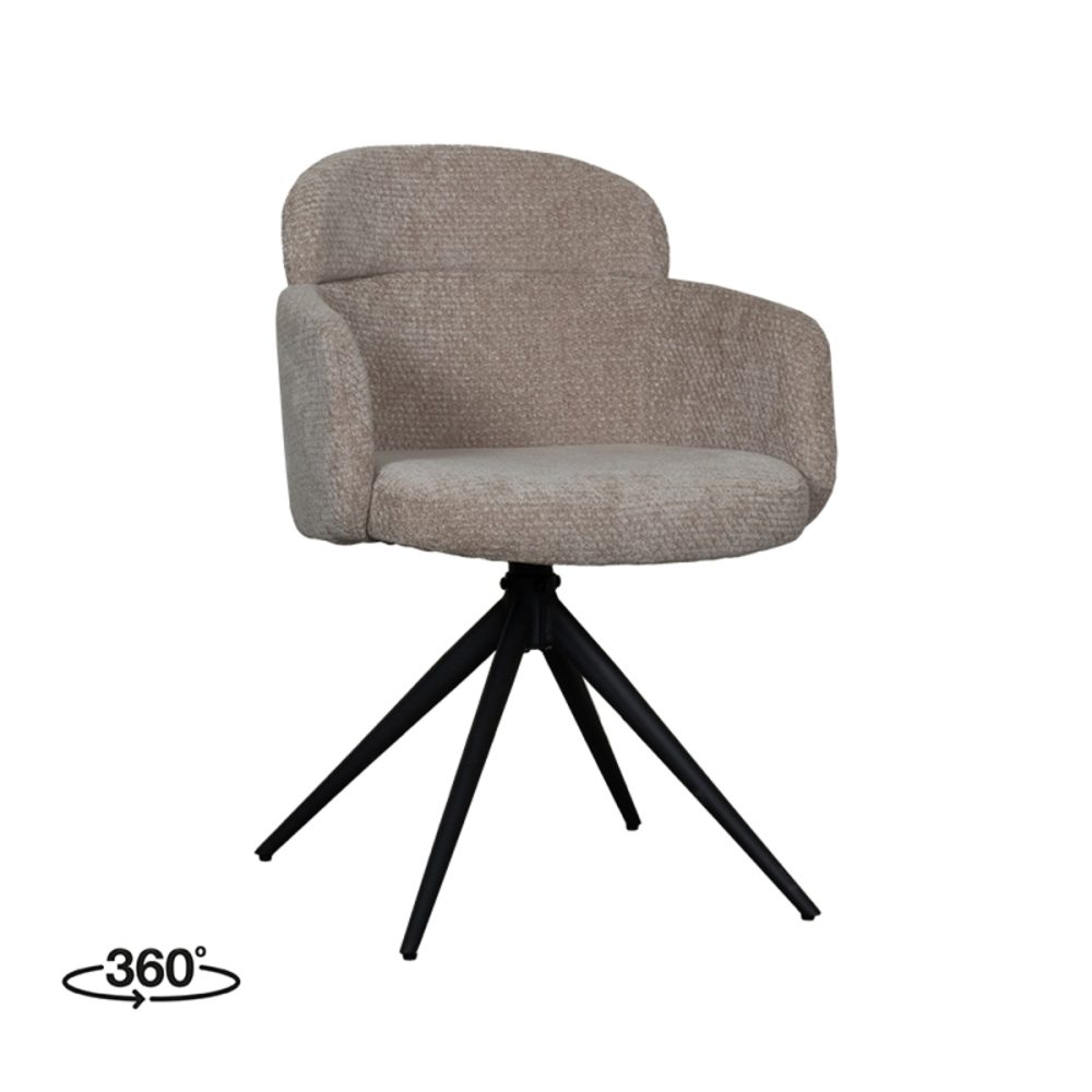 Eetkamerstoel Levi - Clay - Elite - Black Frame