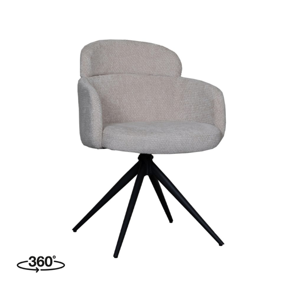 Eetkamerstoel Levi - Naturel - Elite - Black Frame