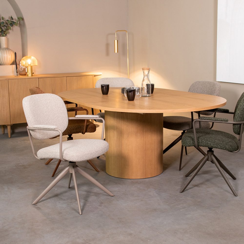 Eetkamertafel Oliva - Naturel - Eiken - 150-200 cm - Uitschuifbaar