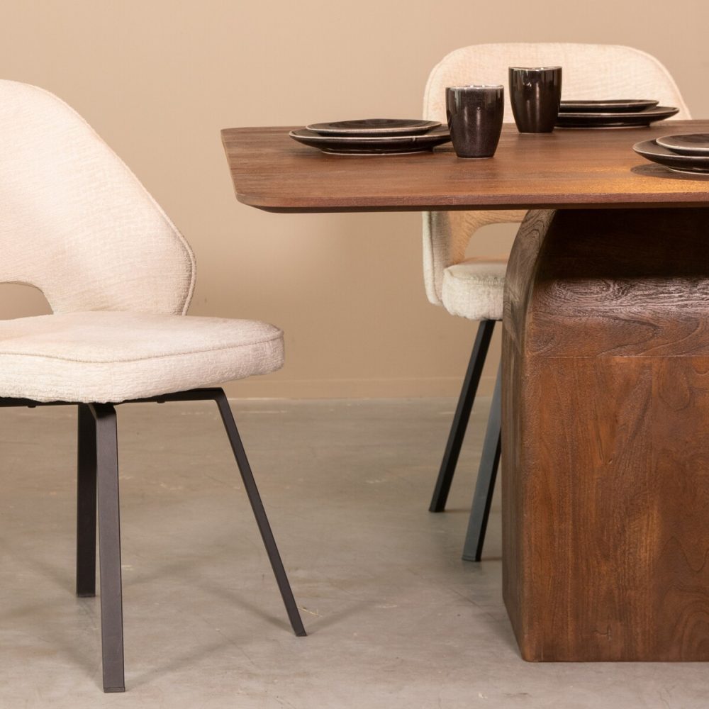 Eetkamertafel Ingo - Espresso - Mangohout - 130 cm - Rond