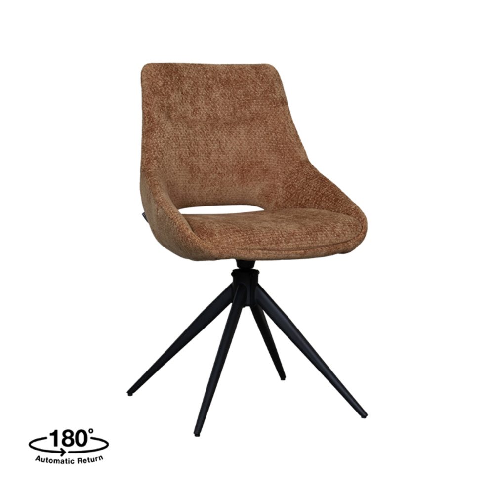 Eetkamerstoel Marlow - Cognac - Elite - Black Frame