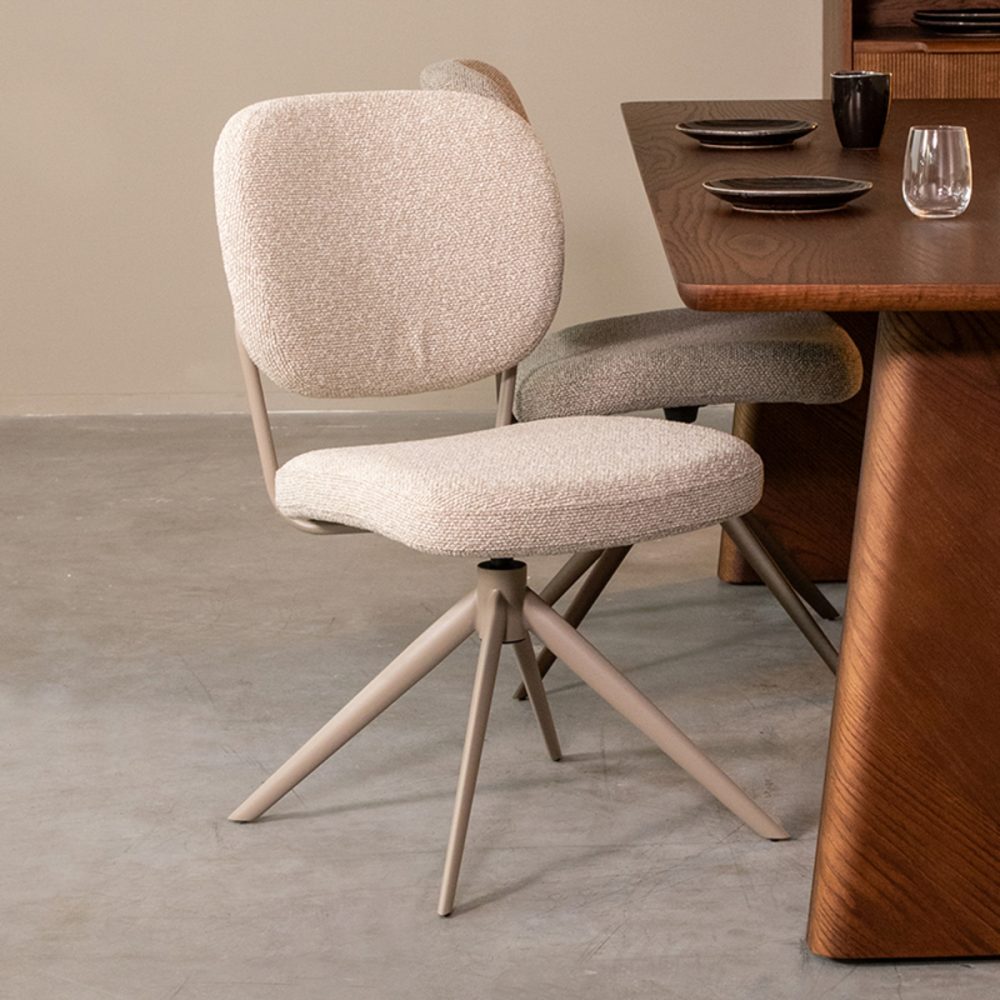 Eetkamerstoel Geneva - Naturel - Boucle - Taupe Frame