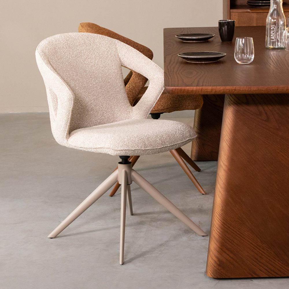 Eetkamerstoel Zurich - Naturel - Boucle - Taupe Frame