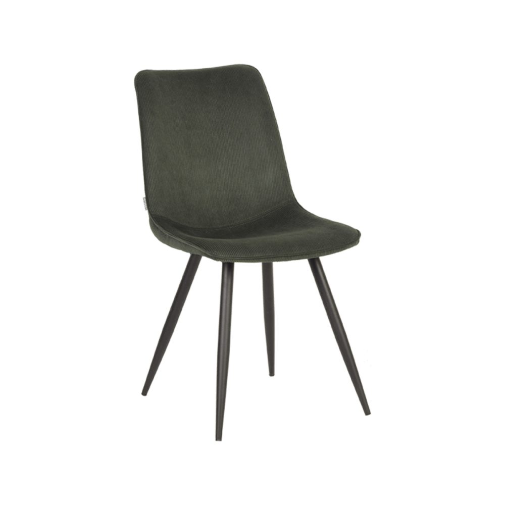 Eetkamerstoel Jort - Army green - Ribcord - Black Frame