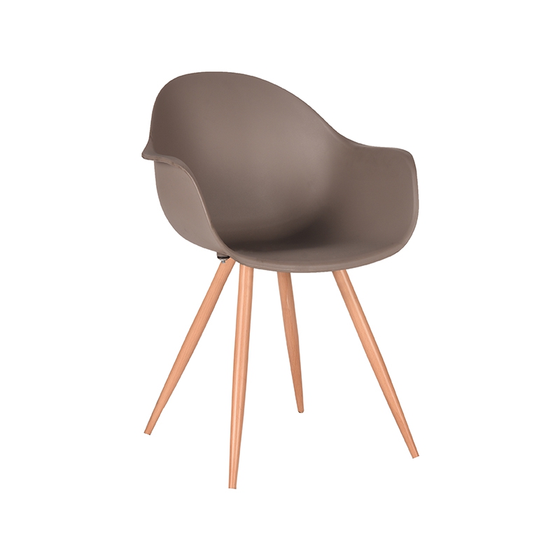 Eetkamerstoel Parma - Coffee - Kunststof - Oak Metal Woodcover