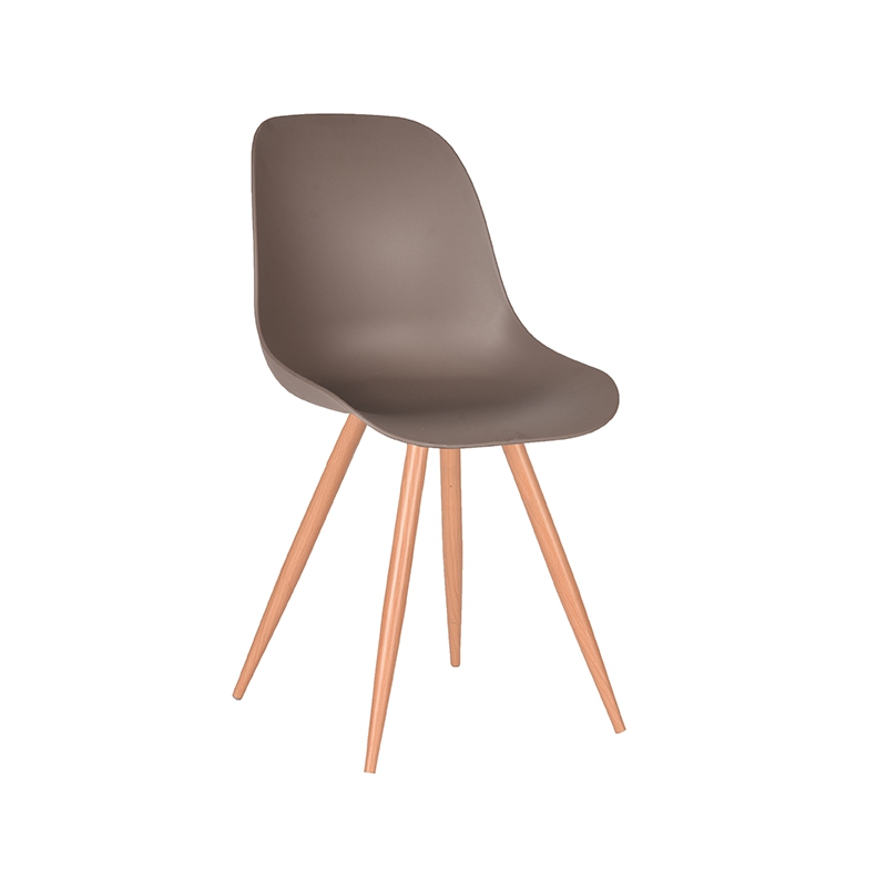 Eetkamerstoel Rimini - Coffee - Kunststof - Oak Metal Woodcover