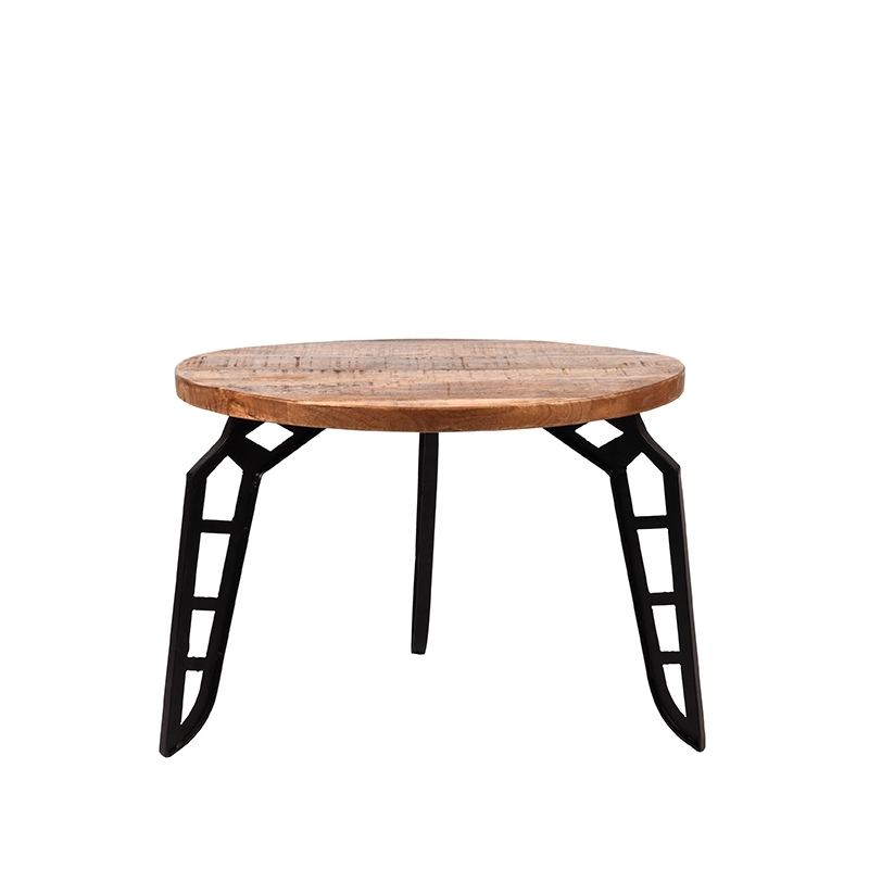 Salontafel Flintstone - Rough - Mangohout - 60 cm - Rond