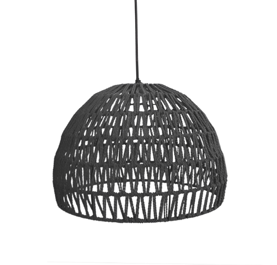 Hanglamp Rope - Zwart - Katoen - L