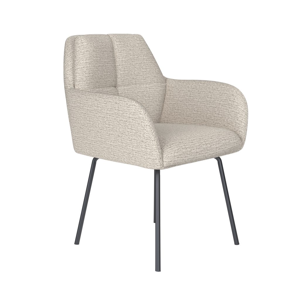 Chair Pete Off-White 4 Metal Legs