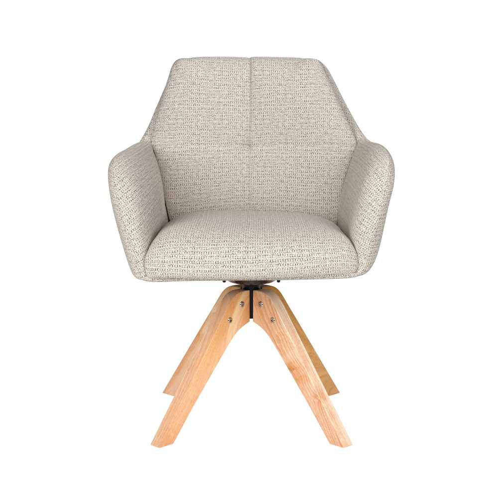 Chair Pete Off-White Wooden Swivel