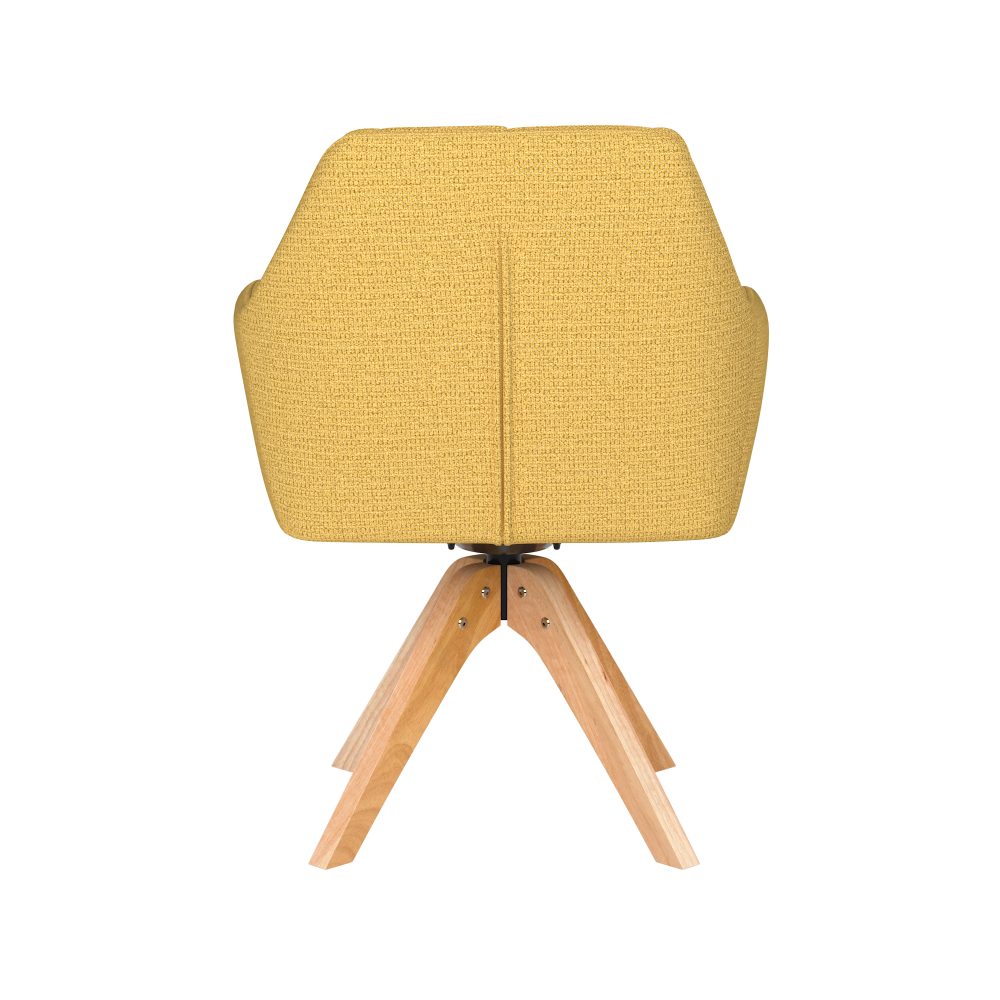 Chair Pete Ochre Wooden Swivel