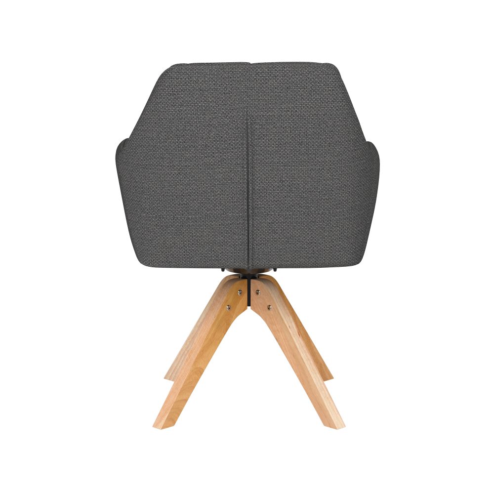 Chair Pete Grey Wooden Swivel