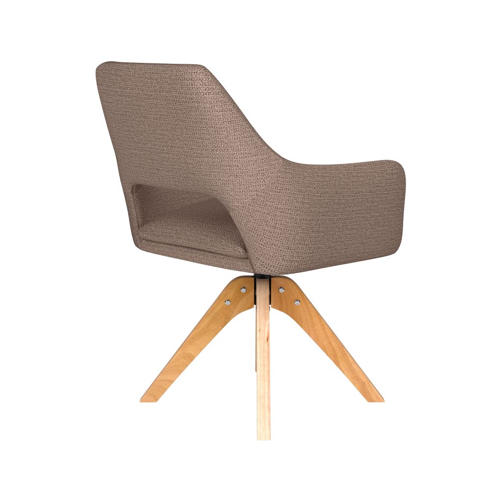 Chair Mos Taupe Wooden Swivel