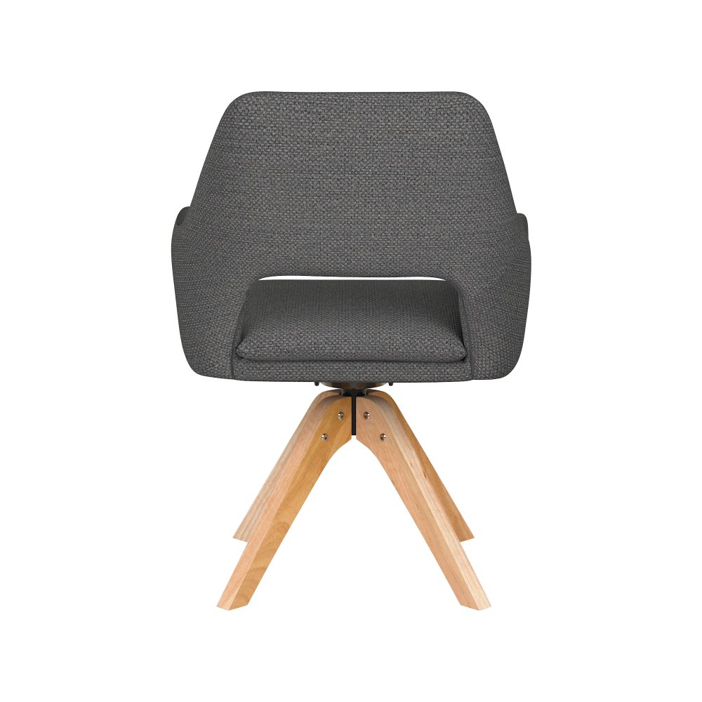 Chair Mos Grey Wooden Swivel