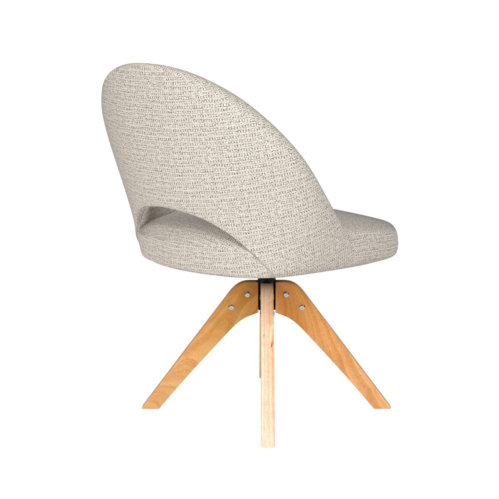 Chair Mick Off-White Wooden Swivel