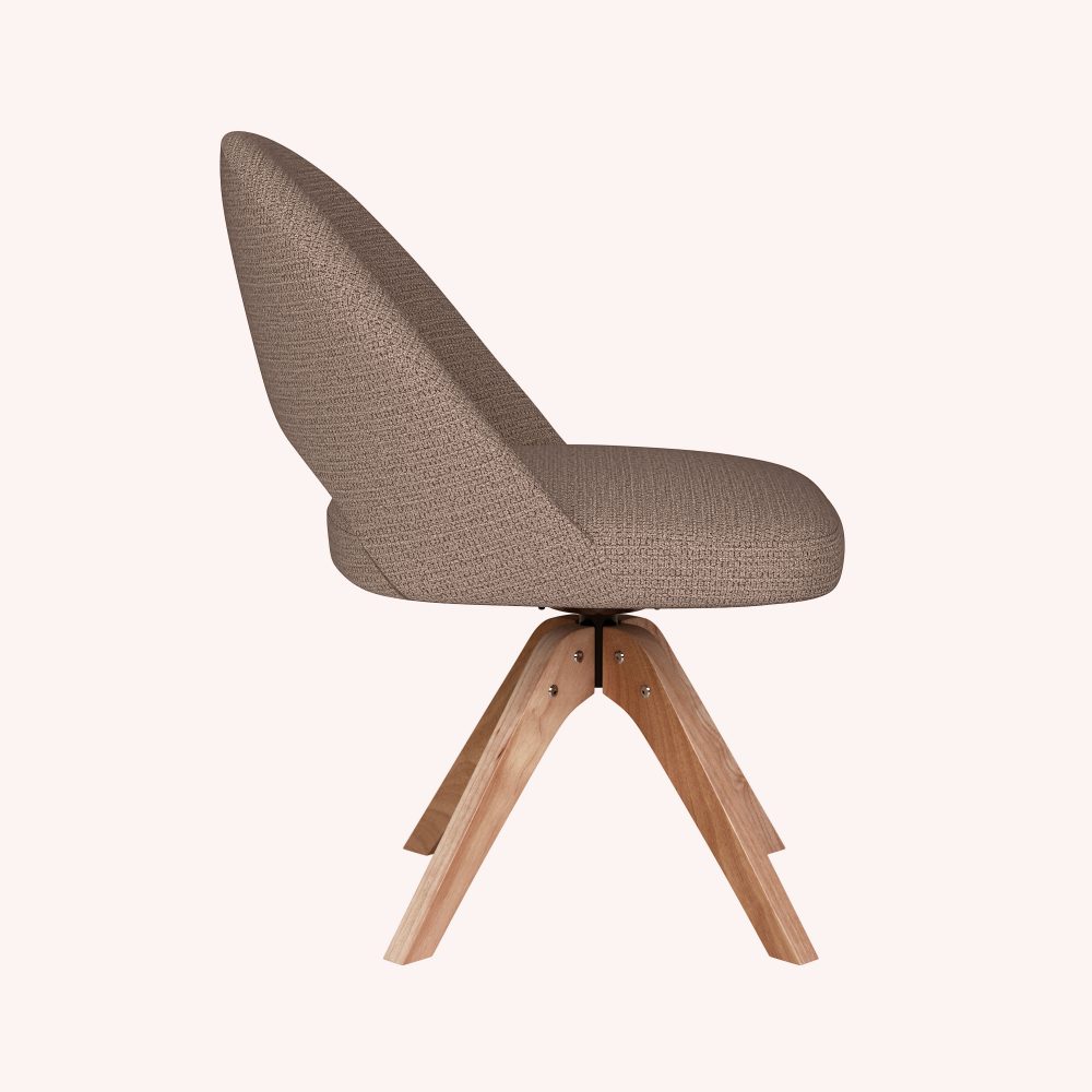 Chair Mick Taupe Wooden Swivel