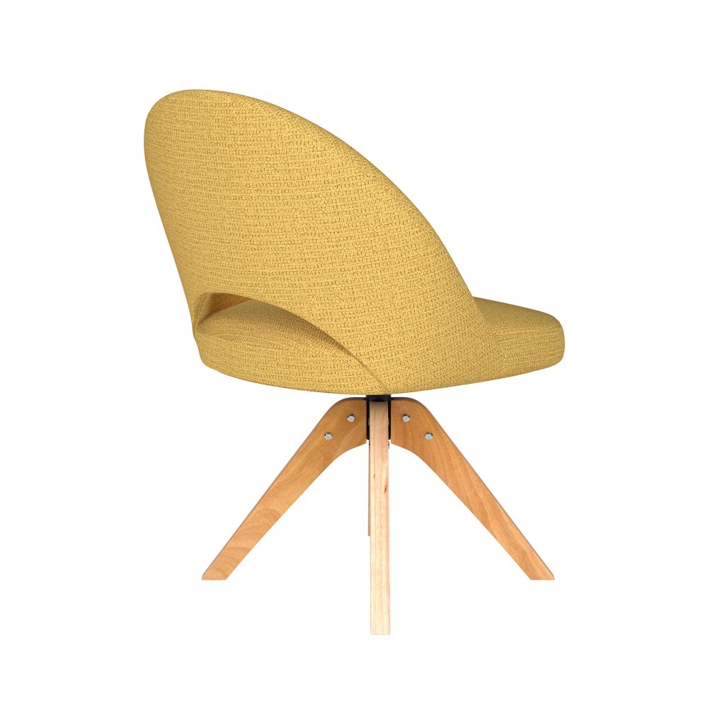 Chair Mick Ochre Wooden Swivel